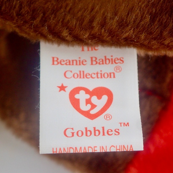 TY Beanie Baby GOBBLES TURKEY Rare Retired Vtg Birthday Nov 27 1996 Tag Error - Picture 8 of 15
